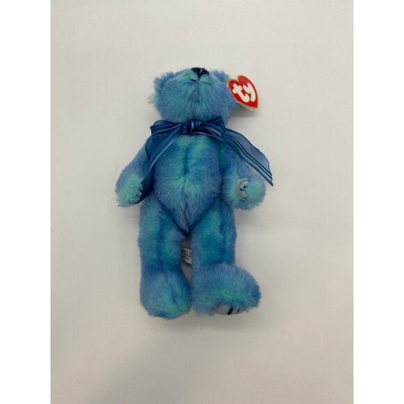 1993 Ty Beanie Babies The Attic Treasure Collection "Azure" Blue Bear Plush - Picture 4 of 9